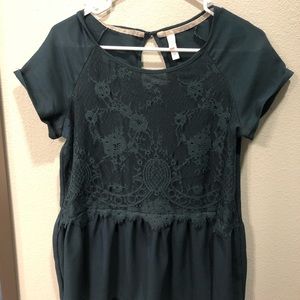 Forest Green Peplum Blouse